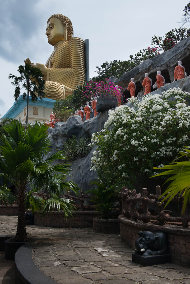 Some of the dozens of carved monks paying homage